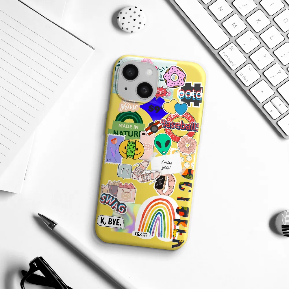 I Miss You Apple iPhone 15 Silicone canary yellow Case