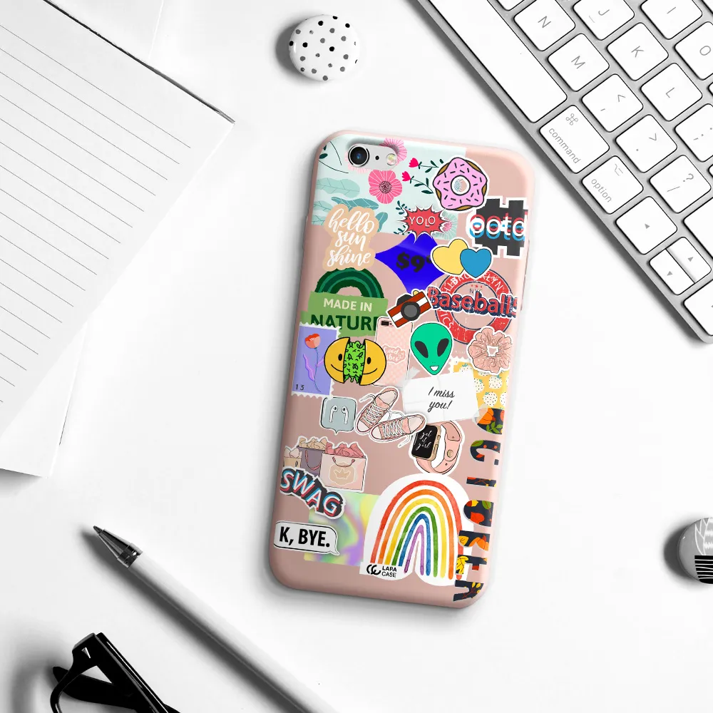 I Miss You Apple iPhone 6 s plus Silicone pastel pink Case