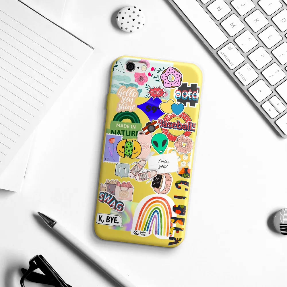 I Miss You Apple iPhone 6 Silicone canary yellow Case