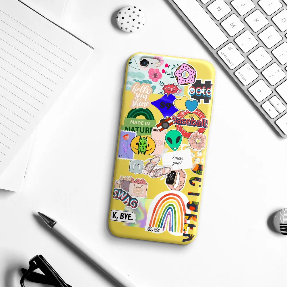 I Miss You Apple iPhone 6S Silicone canary yellow Case