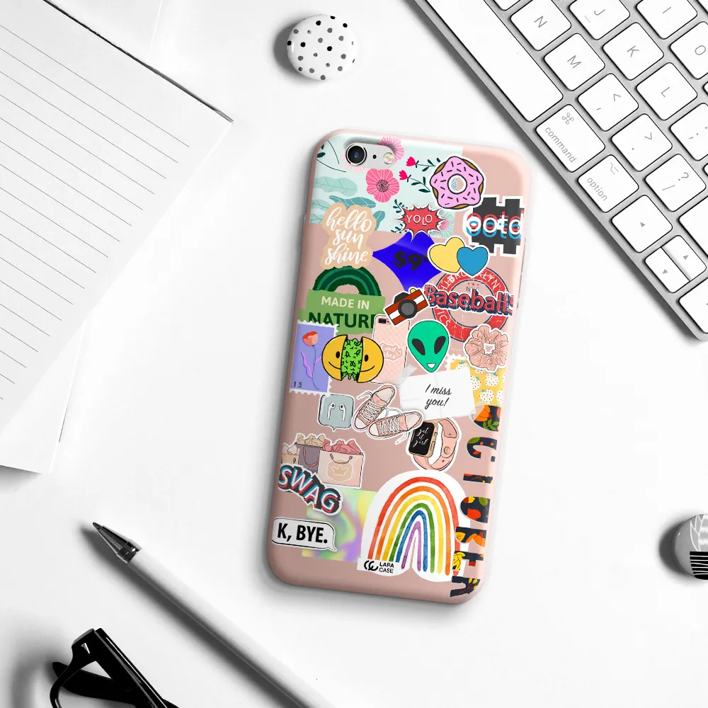 I Miss You Apple iPhone 6S Silicone pastel pink Case