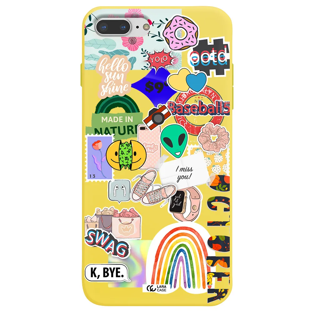 I Miss You Apple iPhone 7 plus Silicone canary yellow Case