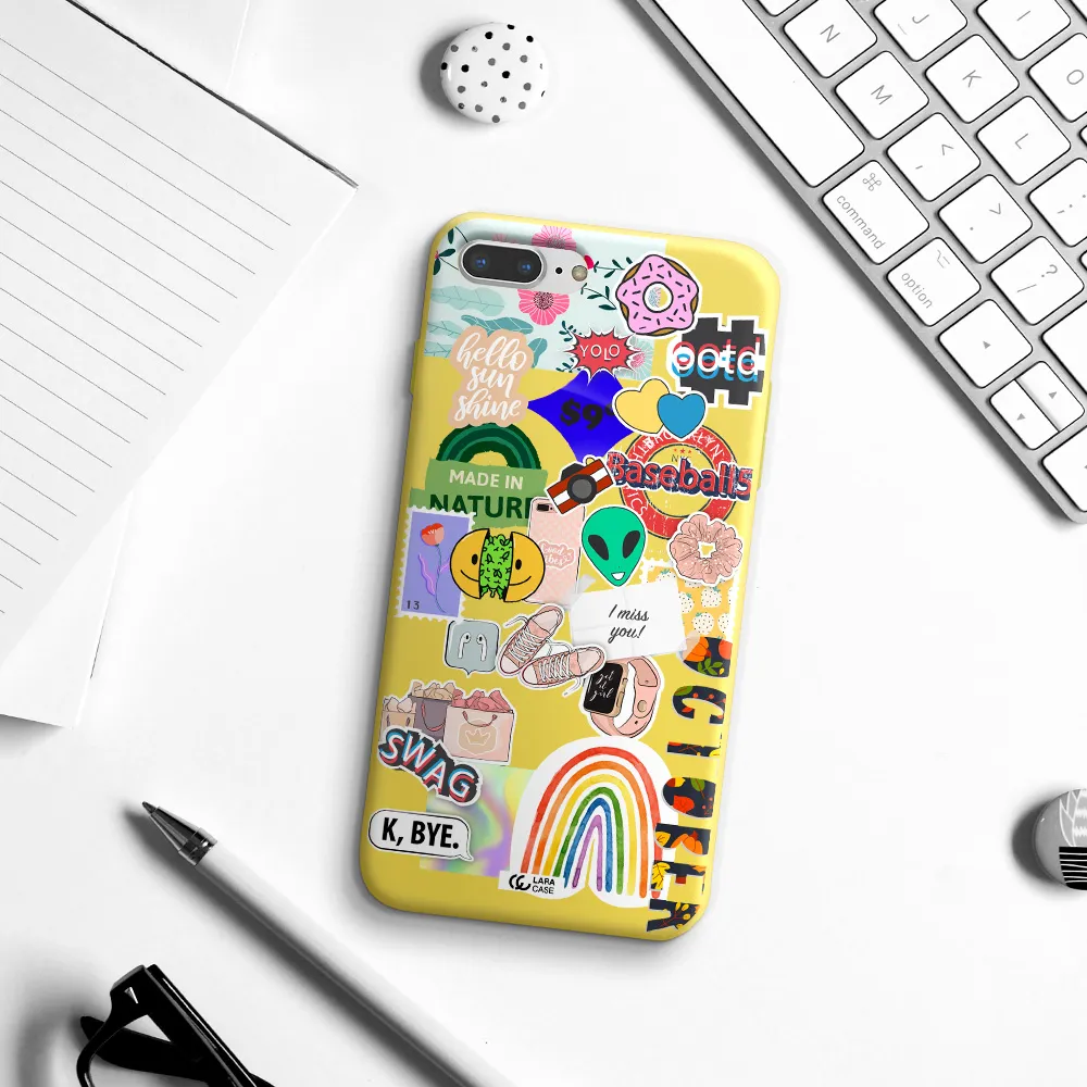 I Miss You Apple iPhone 7 plus Silicone canary yellow Case