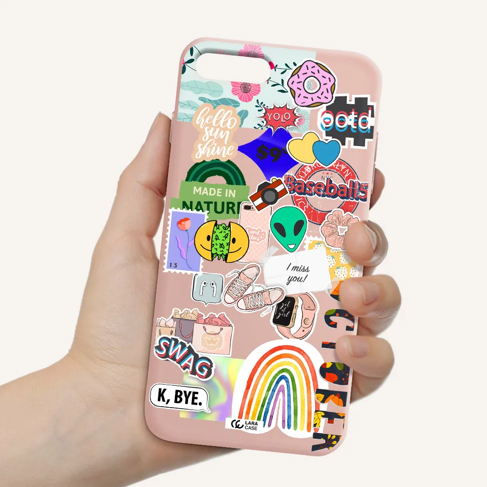 I Miss You Apple iPhone 7 plus Silicone pastel pink Case