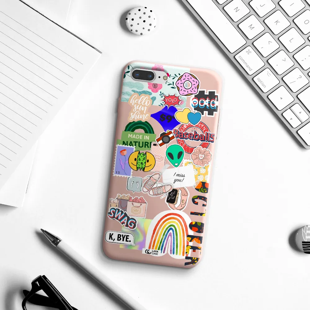 I Miss You Apple iPhone 7 plus Silicone pastel pink Case