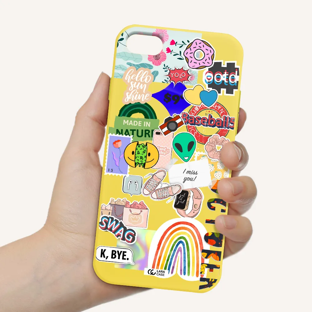 I Miss You Apple iPhone 7 Silicone canary yellow Case