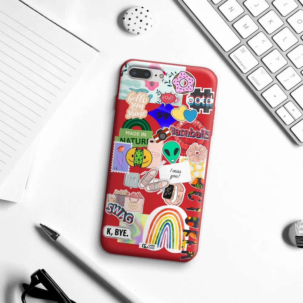 I Miss You Apple iPhone 8 plus Silicone Imperial Red Case