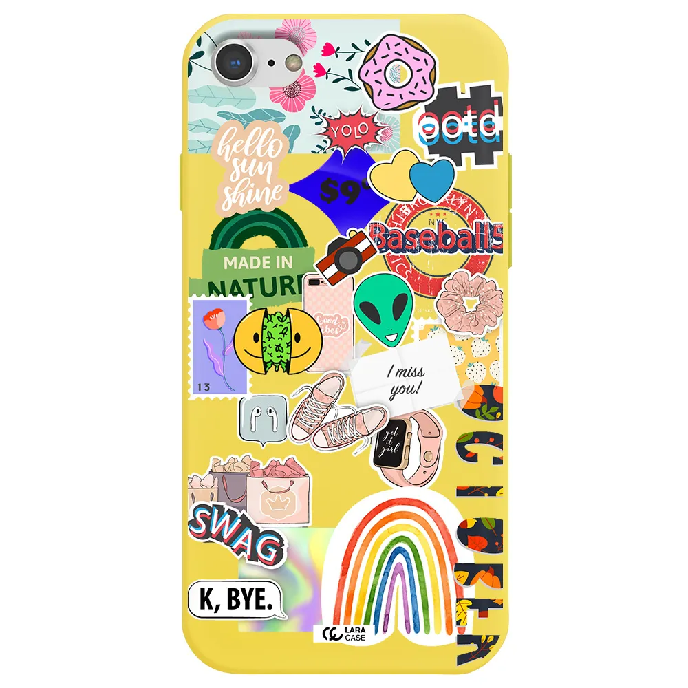 I Miss You Apple iPhone 8 Silicone canary yellow Case