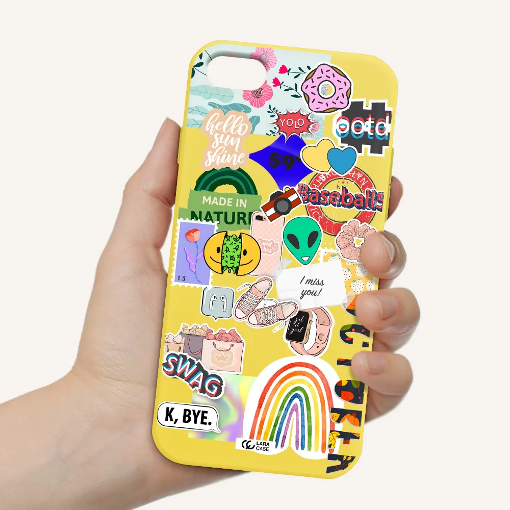 I Miss You Apple iPhone 8 Silicone canary yellow Case