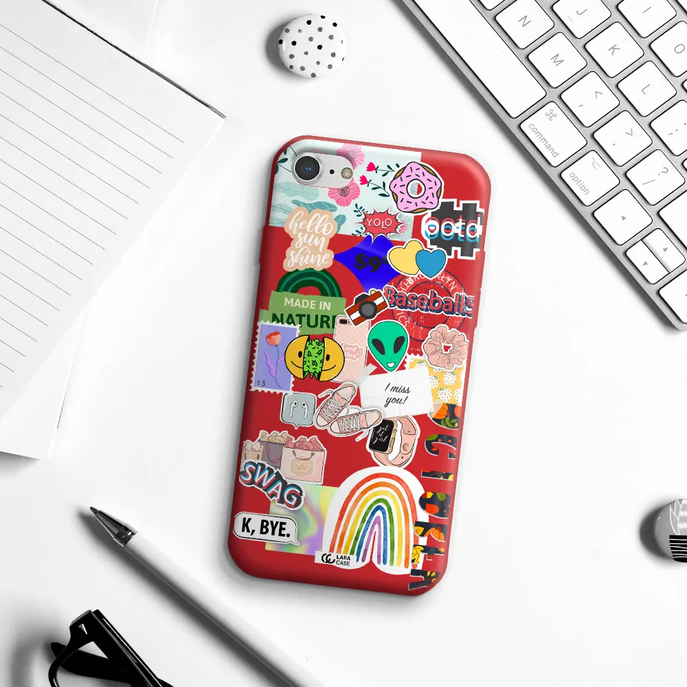 I Miss You Apple iPhone 8 Silicone Imperial Red Case