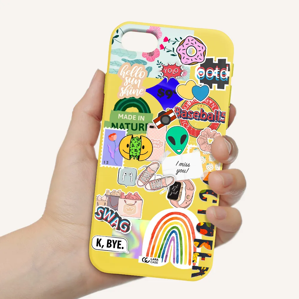 I Miss You Apple iPhone se 2020 Silicone canary yellow Case