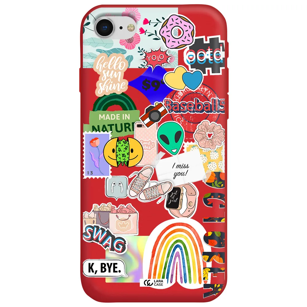 I Miss You Apple iPhone se 2020 Silicone Imperial Red Case