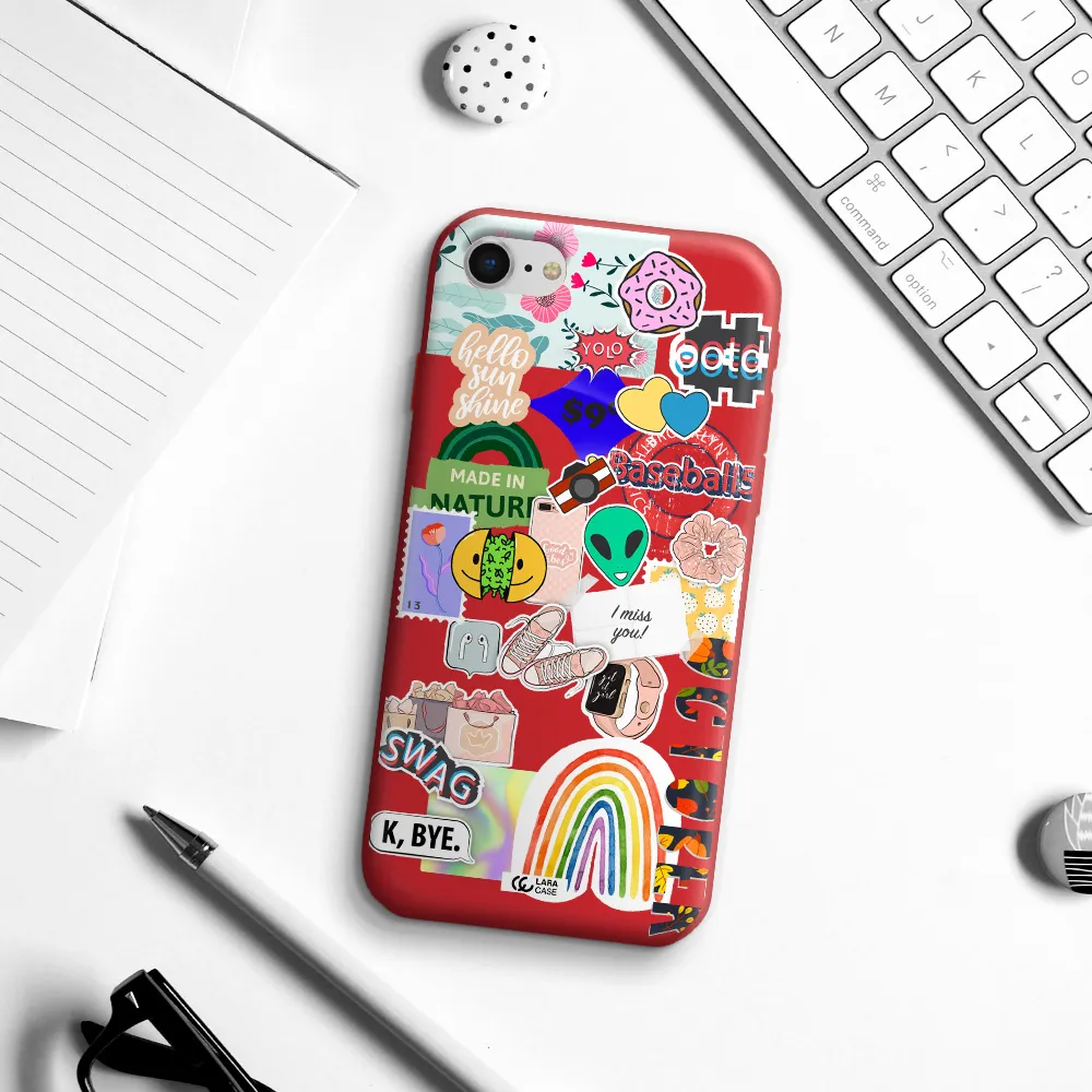 I Miss You Apple iPhone se 2020 Silicone Imperial Red Case