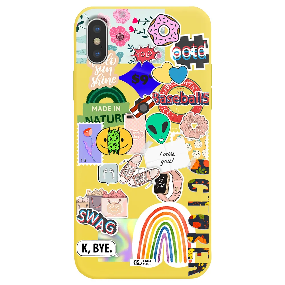 I Miss You Apple iPhone XS Silicone canary yellow Case