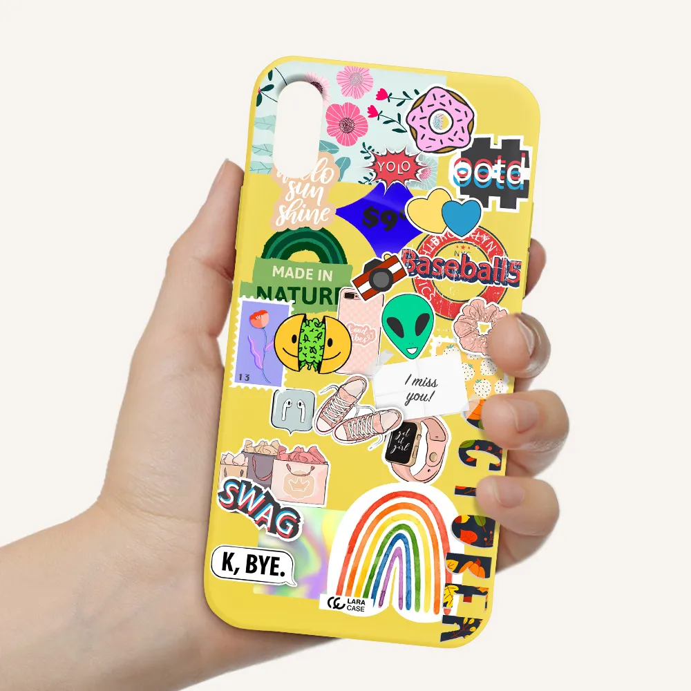 I Miss You Apple iPhone XS Silicone canary yellow Case