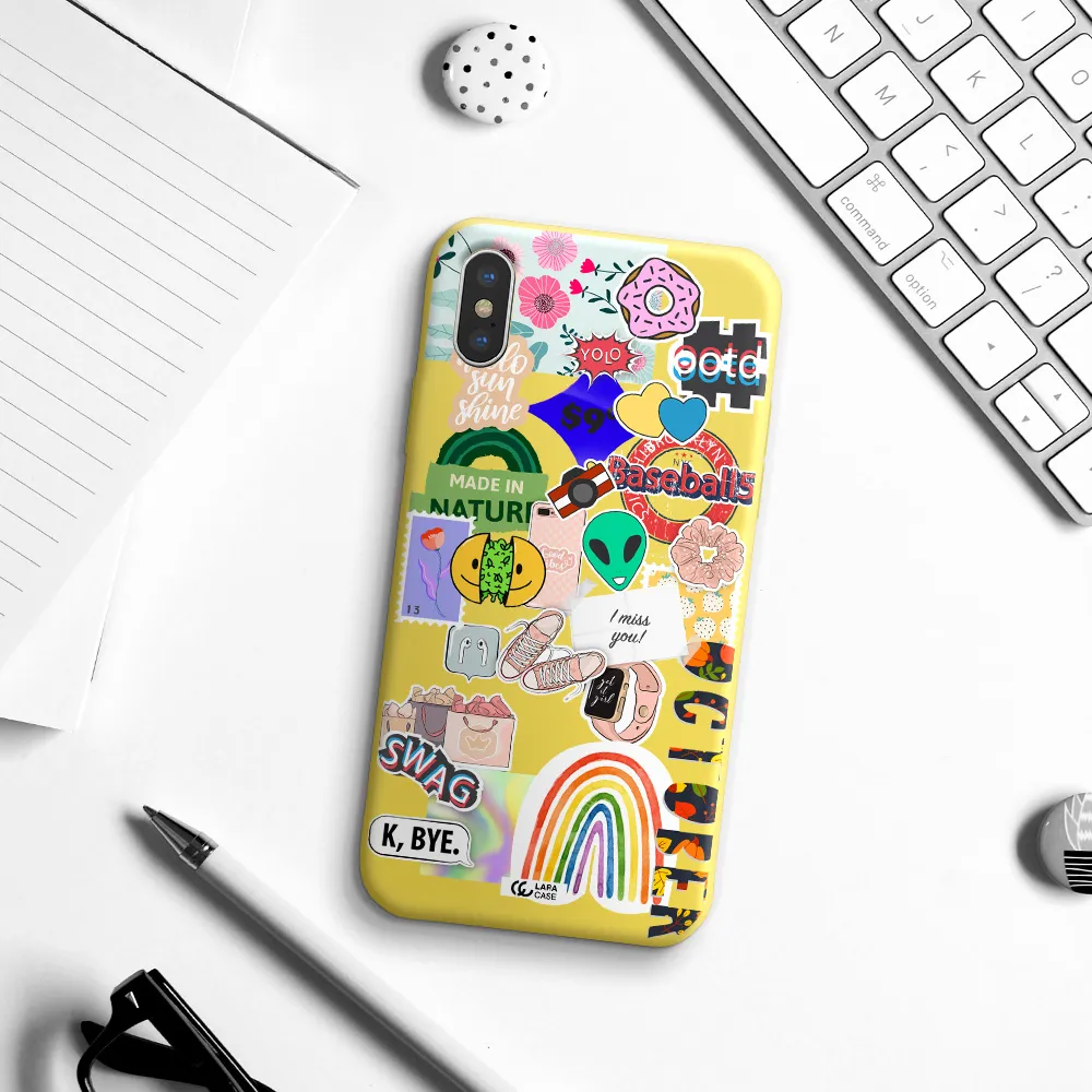 I Miss You Apple iPhone XS Silicone canary yellow Case