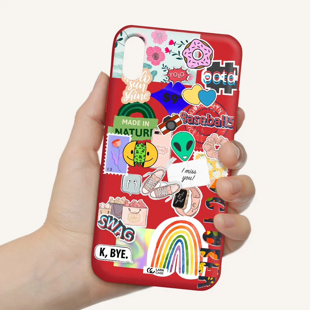 I Miss You Apple iPhone XS Silicone Imperial Red Case