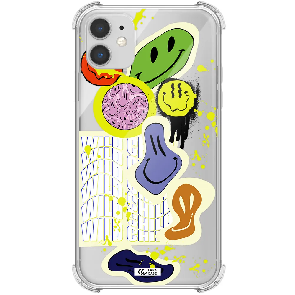 Colorful Emojis Apple iPhone 11 Clear PC Case