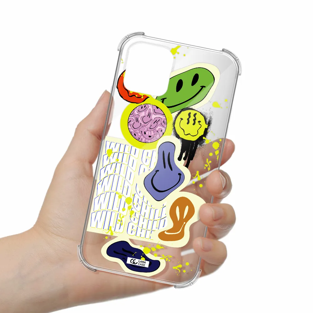 Colorful Emojis Apple iPhone 11 pro Clear PC Case