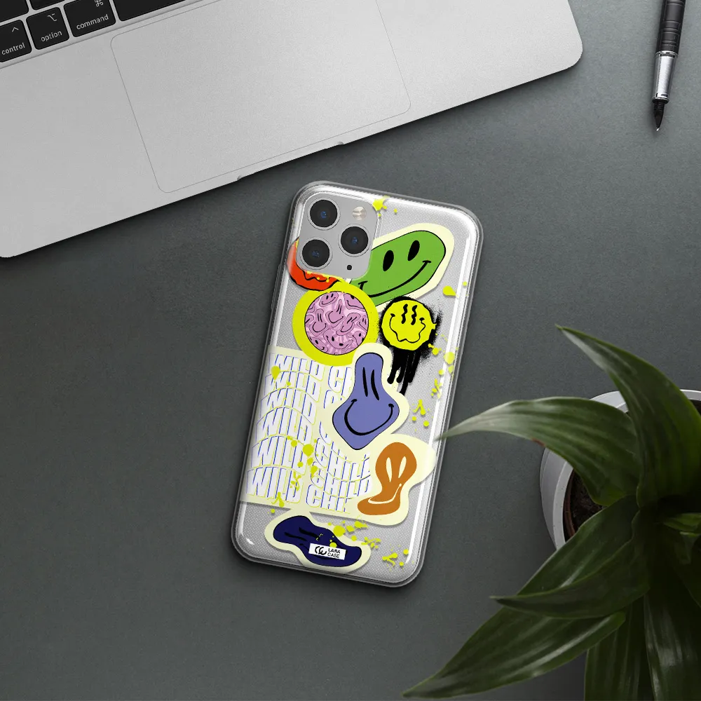 Colorful Emojis Apple iPhone 11 pro Clear TPU Case