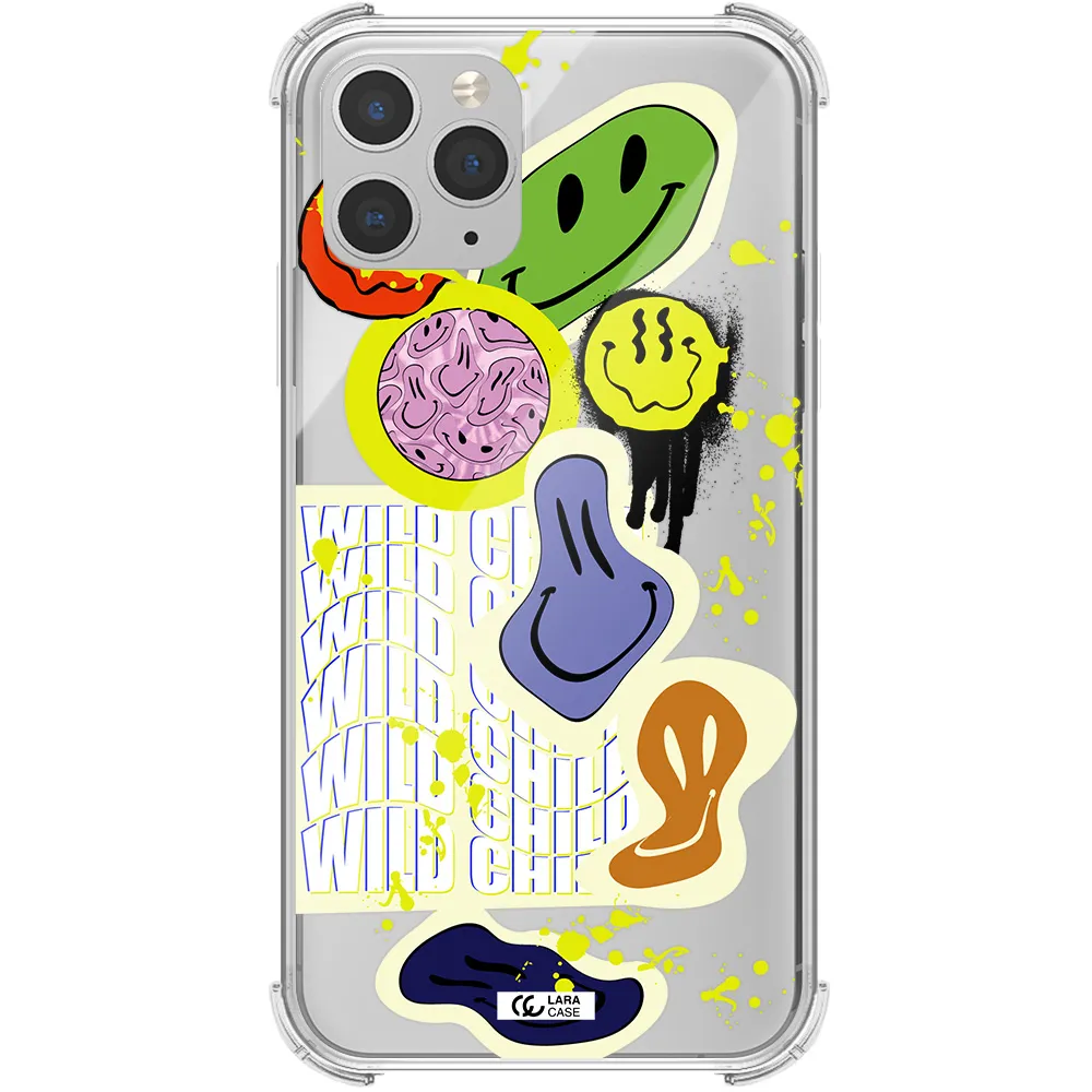 Colorful Emojis Apple iPhone 11 pro max Clear PC Case