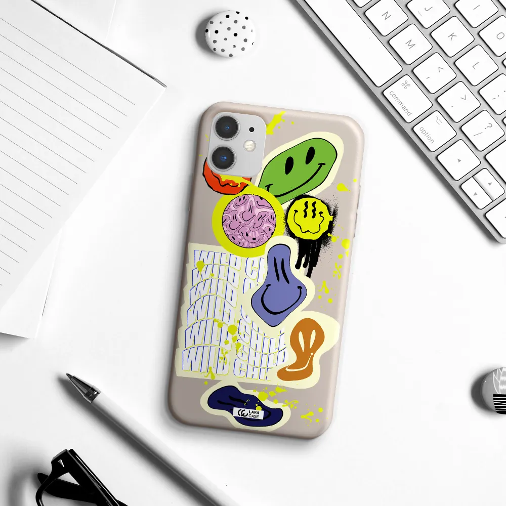 Colorful Emojis Apple iPhone 11 Silicone Stone Case
