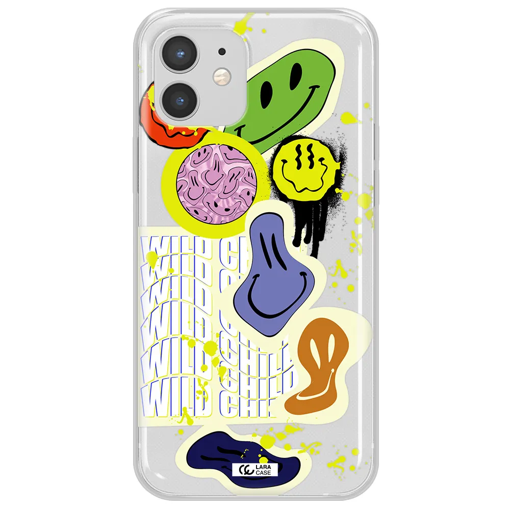 Colorful Emojis Apple iPhone 12 Clear TPU Case