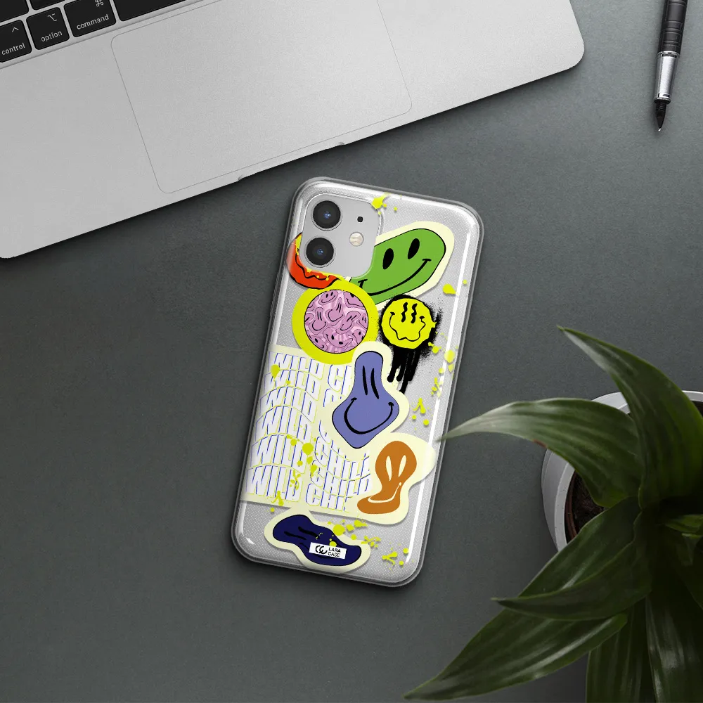 Colorful Emojis Apple iPhone 12 Clear TPU Case