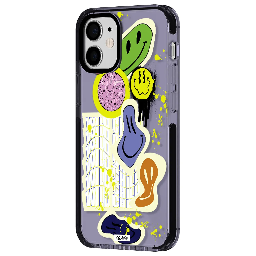 Colorful Emojis Apple iPhone 12 mini impact Lilac Case