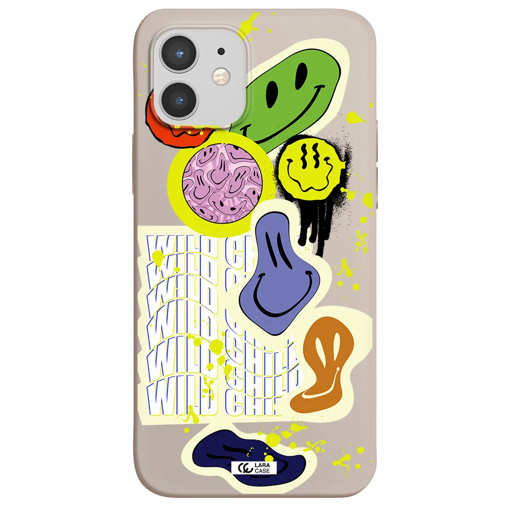Colorful Emojis Apple iPhone 12 mini Silicone Stone Case