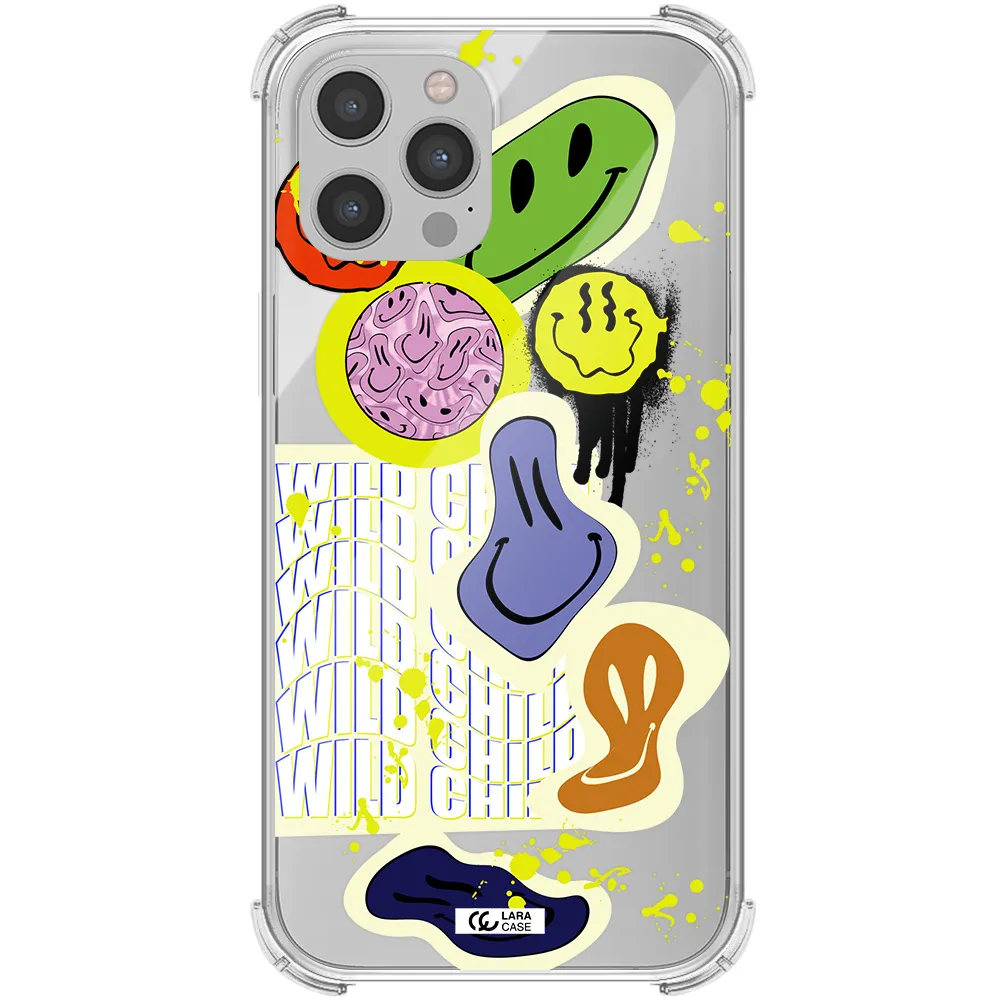 Colorful Emojis Apple iPhone 12 pro max Clear PC Case