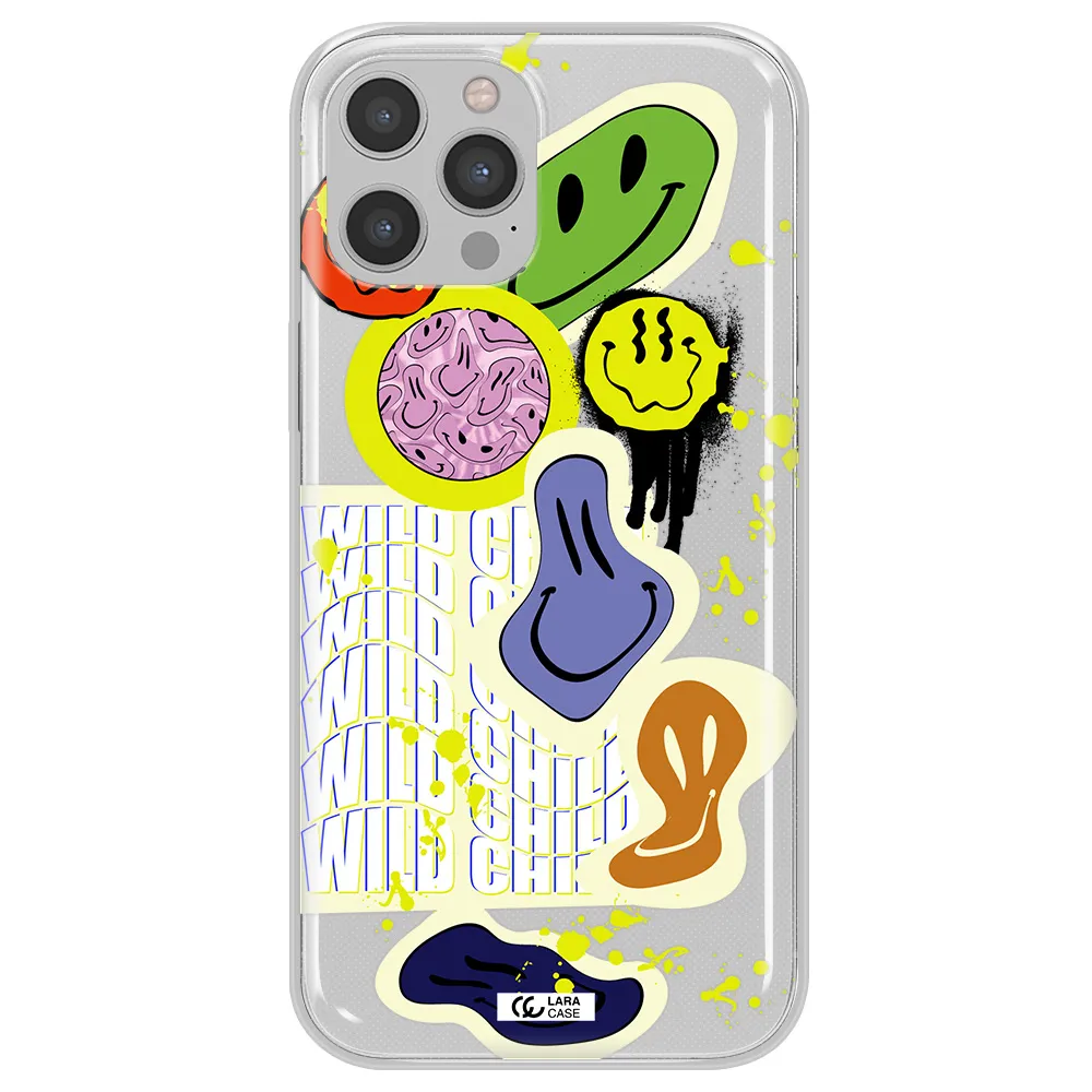 Colorful Emojis Apple iPhone 12 pro max Clear TPU Case