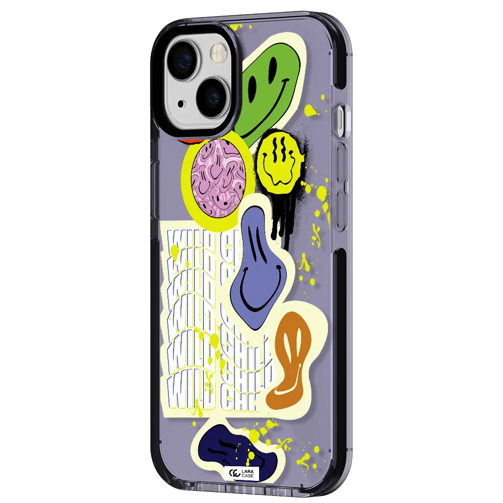 Colorful Emojis Apple iPhone 13 impact Lilac Case