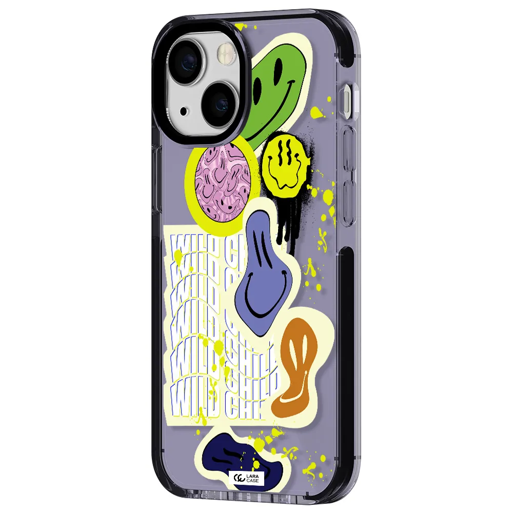 Colorful Emojis Apple iPhone 13 mini impact Lilac Case