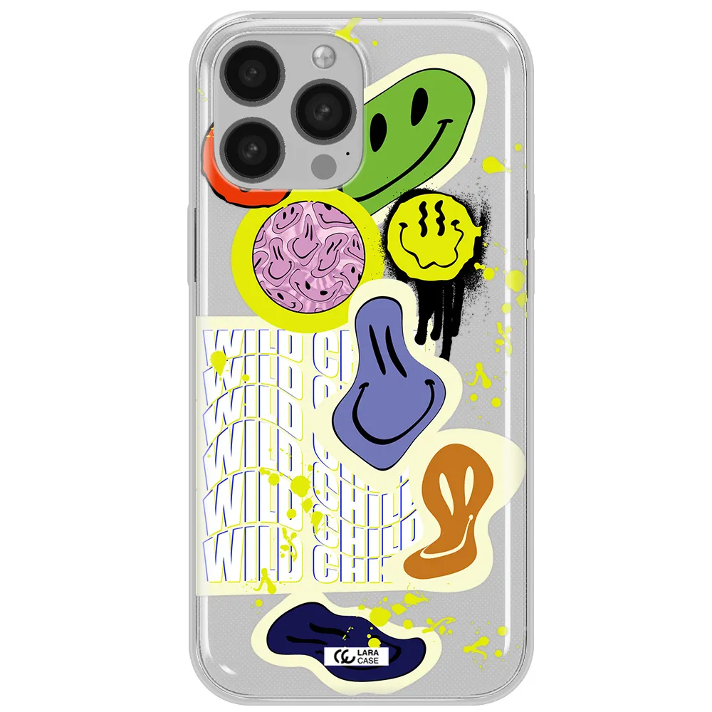 Colorful Emojis Apple iPhone 13 Pro Clear TPU Case