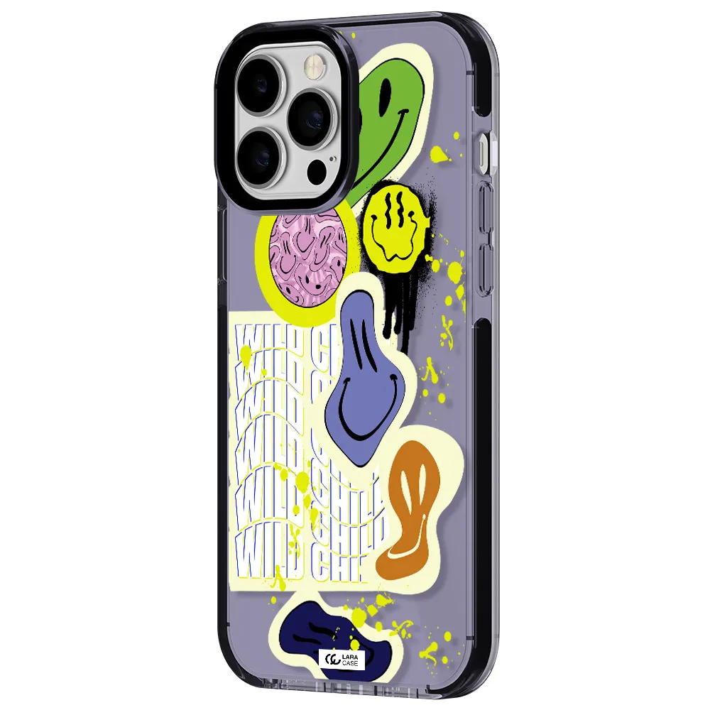Colorful Emojis Apple iPhone 13 Pro Max impact Lilac Case
