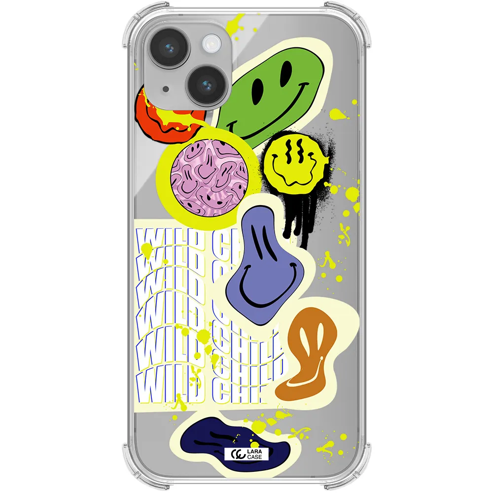 Colorful Emojis Apple iPhone 14 plus Clear PC Case