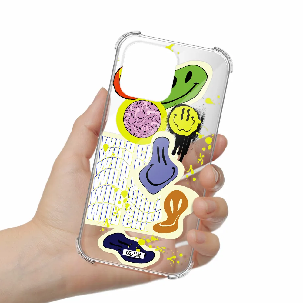 Colorful Emojis Apple iPhone 14 pro max Clear PC Case