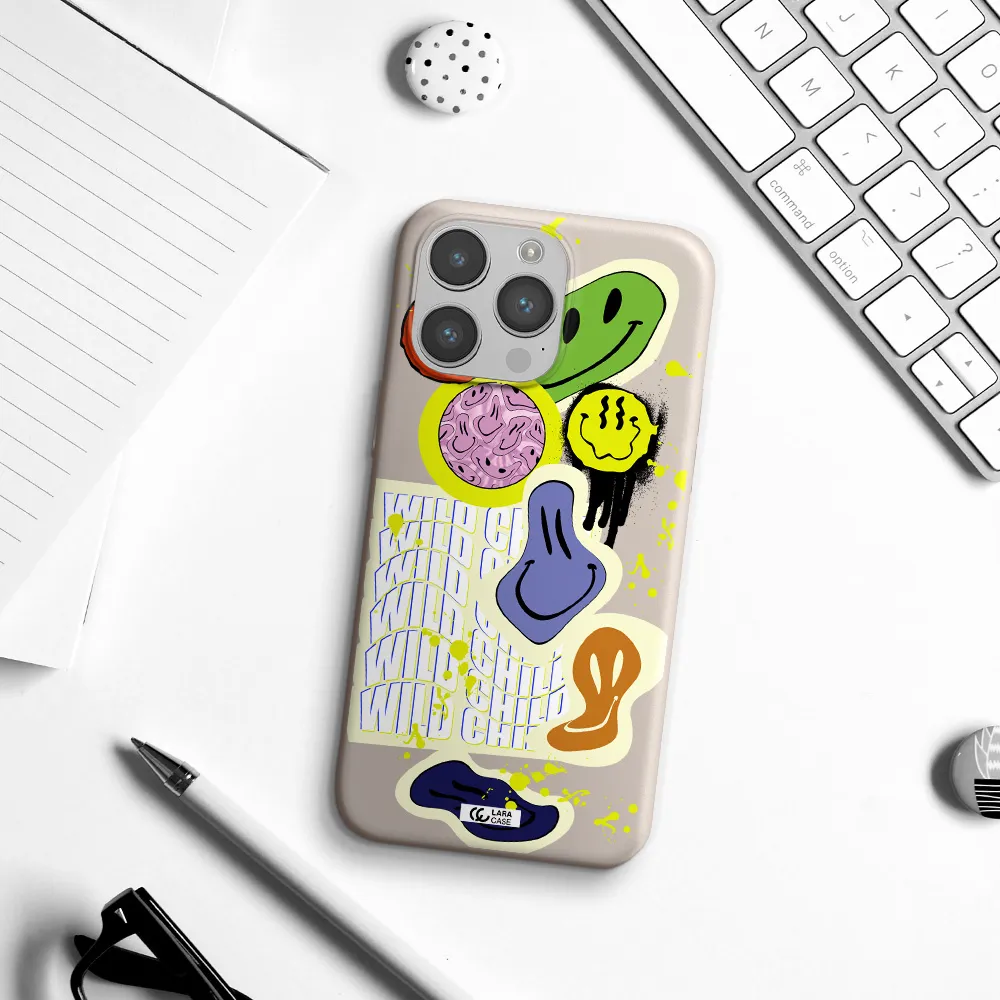 Colorful Emojis Apple iPhone 14 pro max Silicone Stone Case