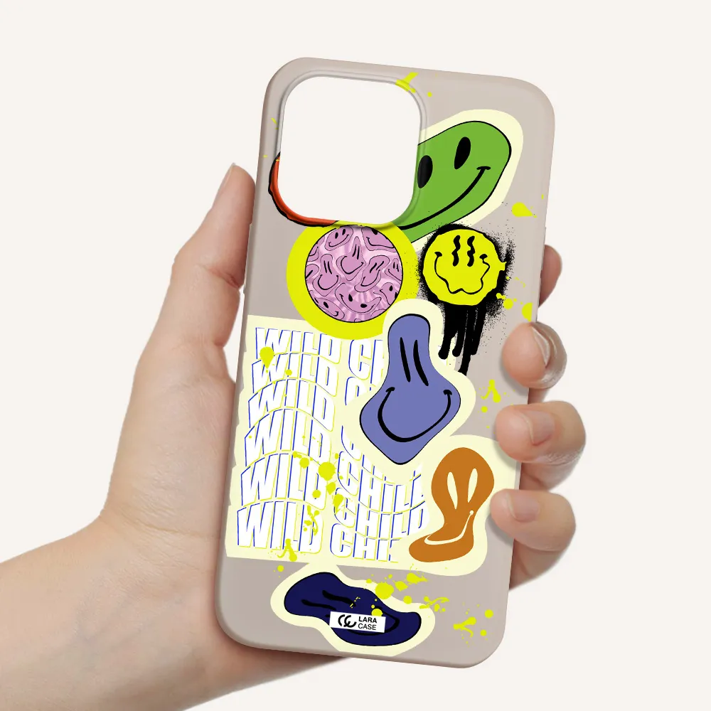 Colorful Emojis Apple iPhone 14 pro Silicone Stone Case