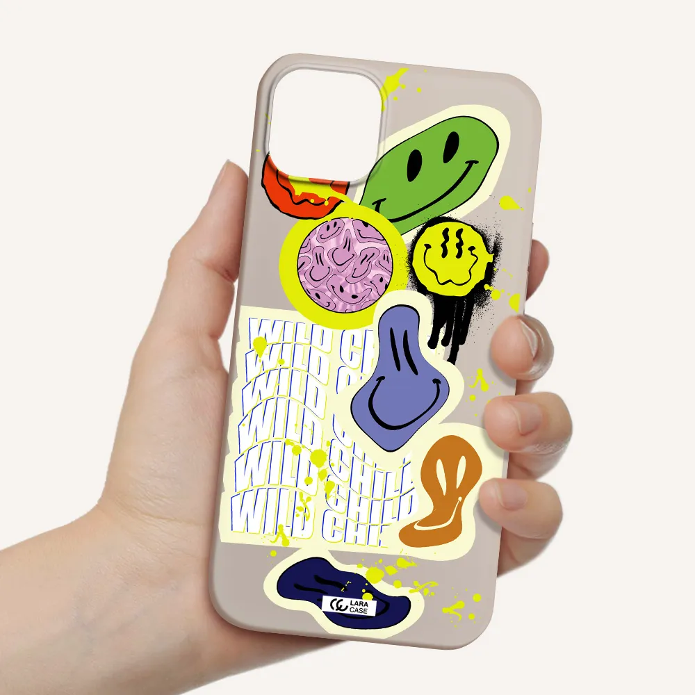 Colorful Emojis Apple iPhone 14 Silicone Stone Case