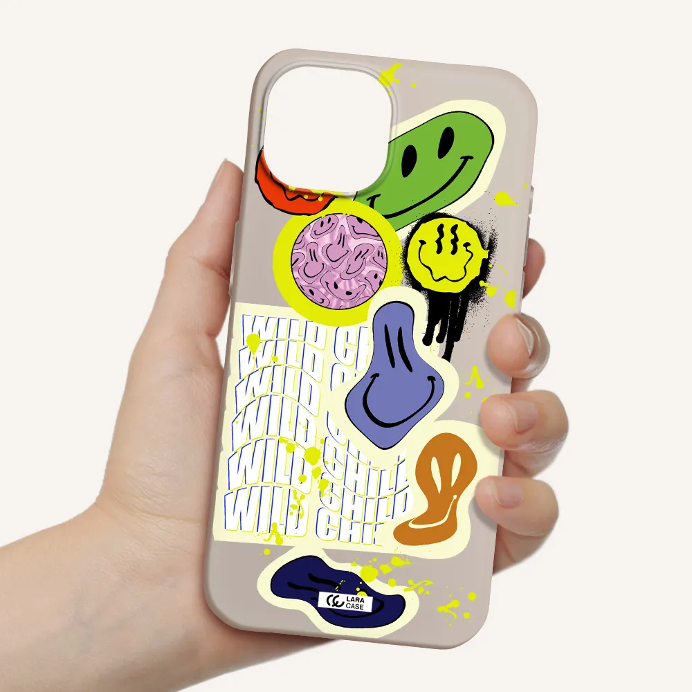 Colorful Emojis Apple iPhone 15 Silicone Stone Case