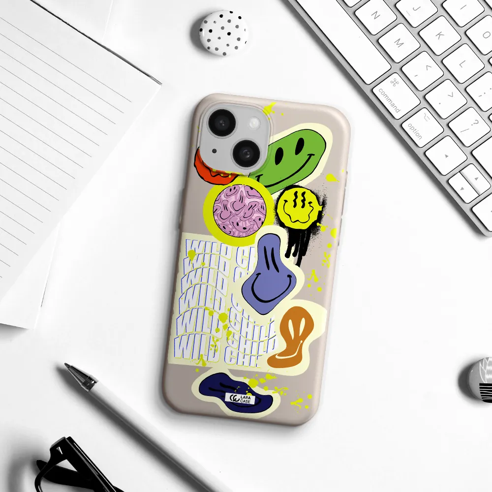Colorful Emojis Apple iPhone 15 Silicone Stone Case