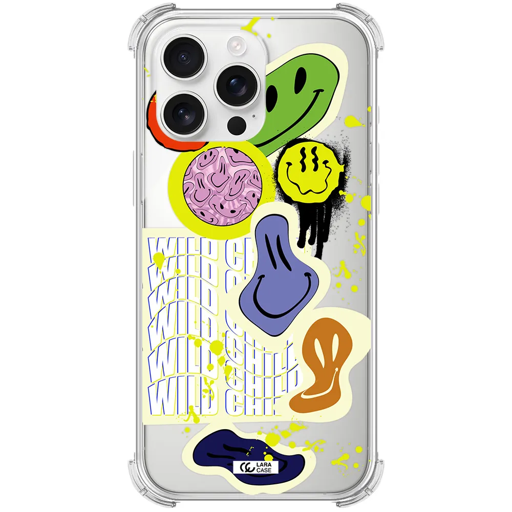 Colorful Emojis Apple Iphone 16 Pro Max Clear Pc Case