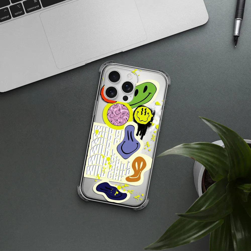 Colorful Emojis Apple Iphone 16 Pro Max Clear Pc Case