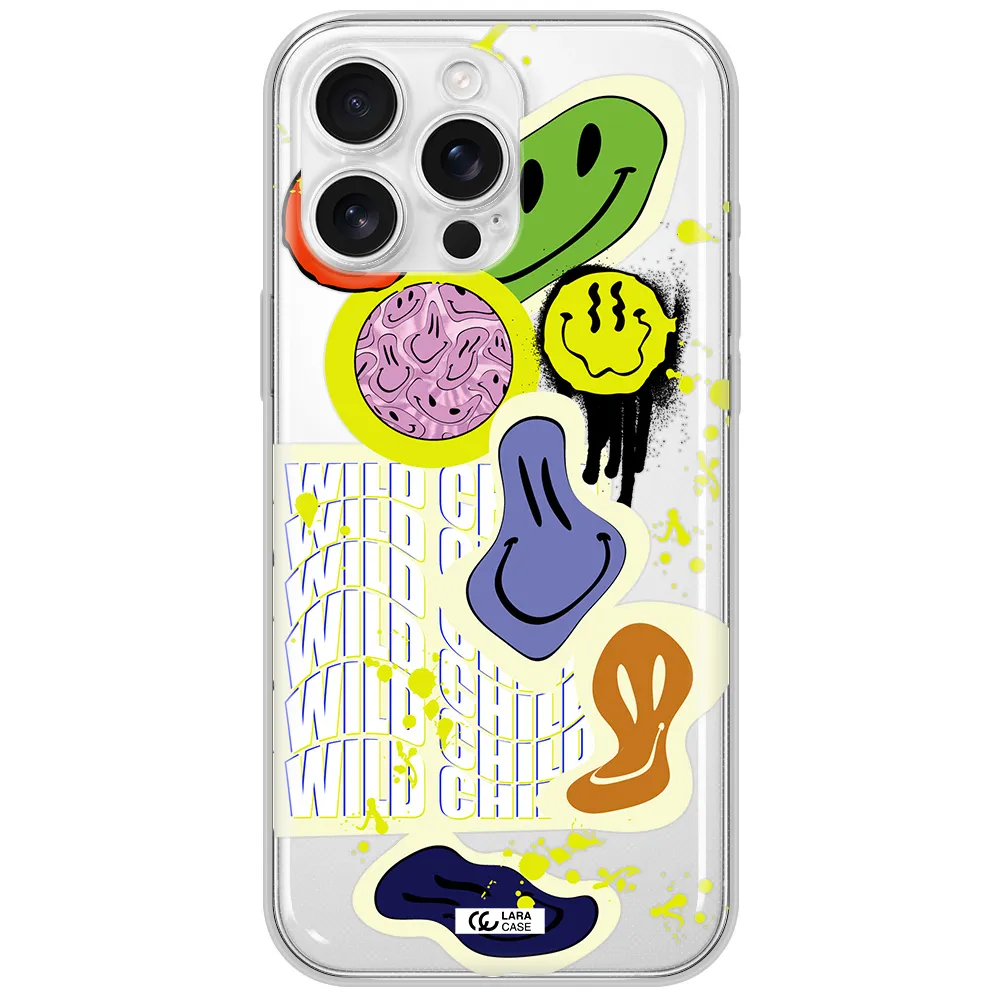 Colorful Emojis Apple Iphone 16 Pro Max Clear Tpu Case