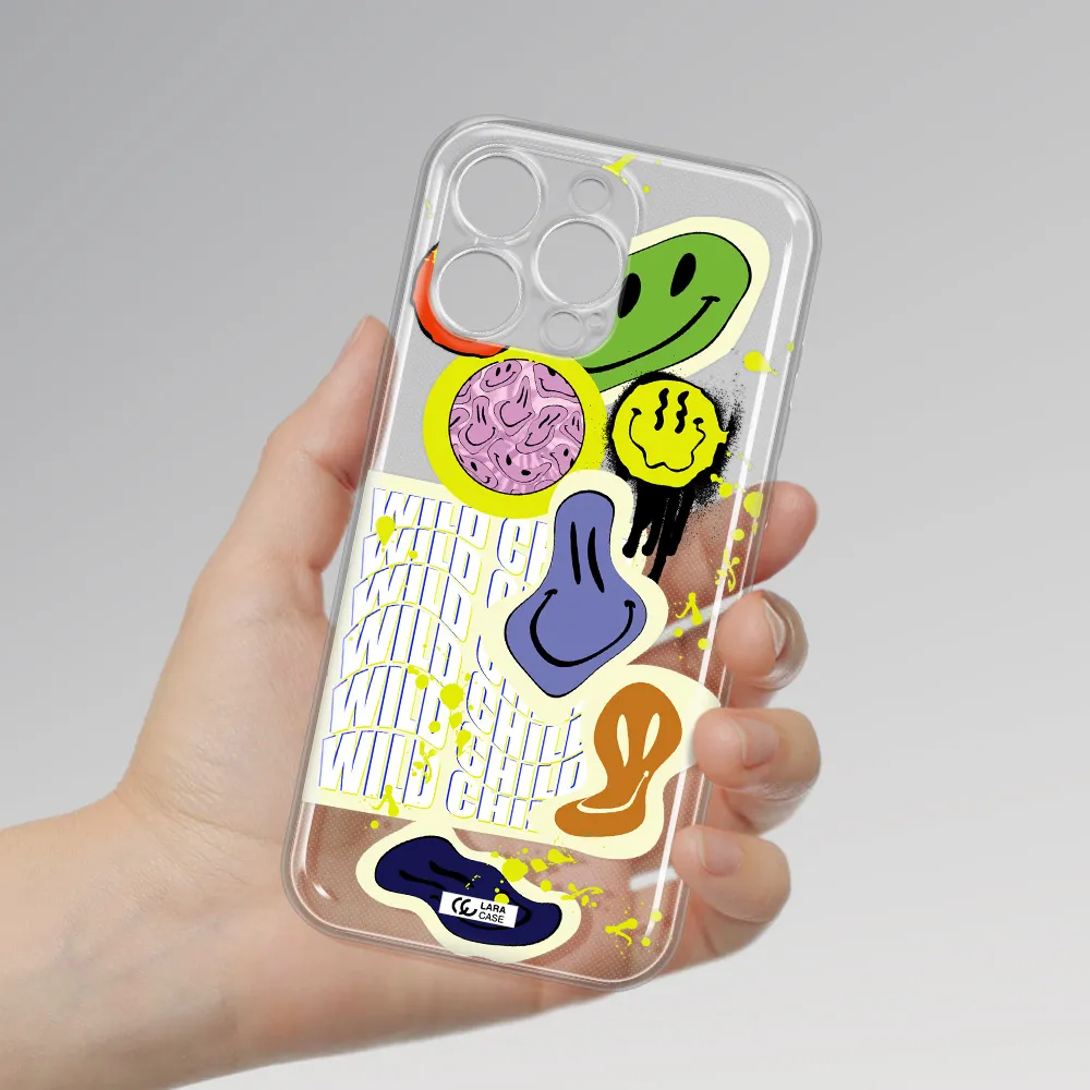Colorful Emojis Apple Iphone 16 Pro Max Clear Tpu Case