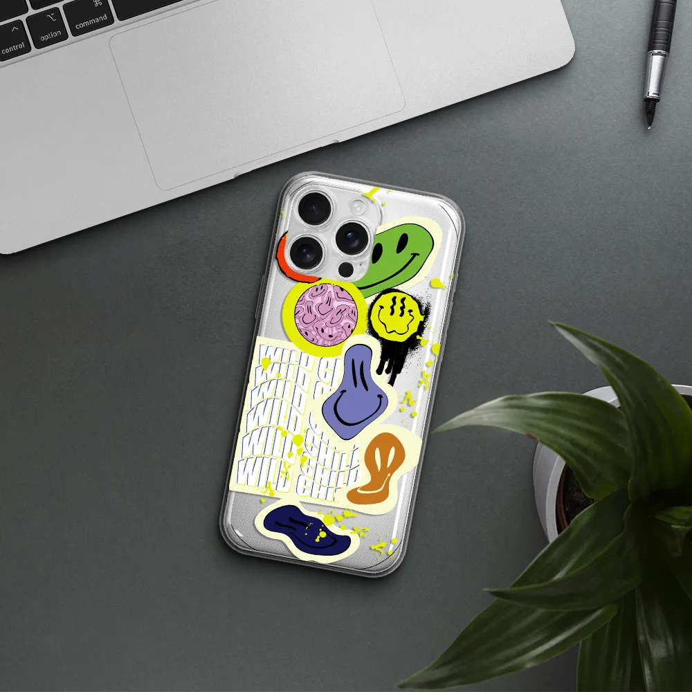 Colorful Emojis Apple Iphone 16 Pro Max Clear Tpu Case