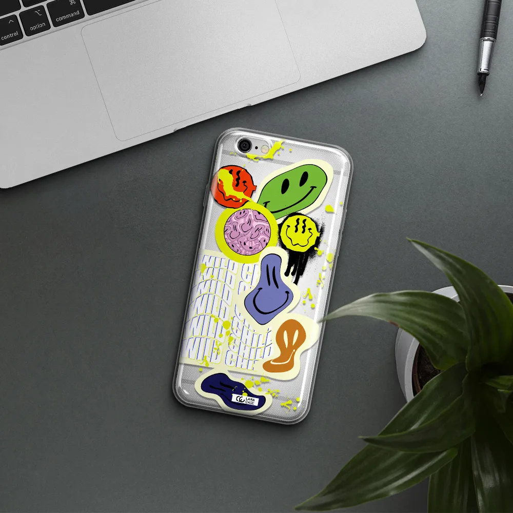 Colorful Emojis Apple iPhone 6 Clear TPU Case