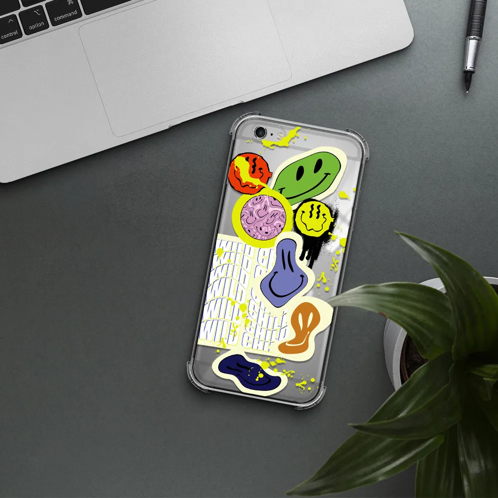 Colorful Emojis Apple iPhone 6 plus Clear PC Case